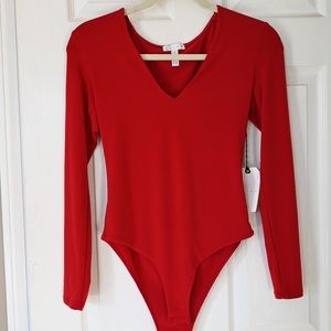 Leith red body suit